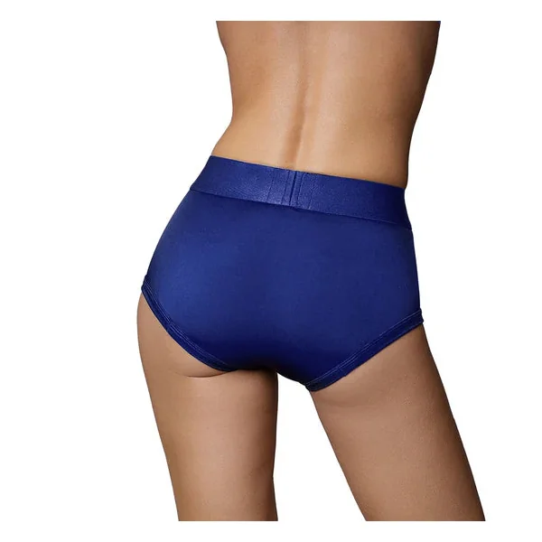 Ouch! Vibrating Strap-on Brief Royal Blue