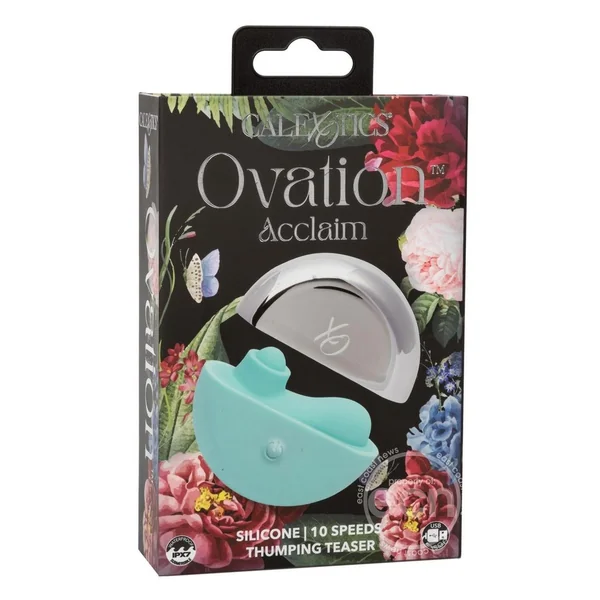 Ovation Acclaim Rechargeable Silicone Thumping Clitoral Stimulator - Blue