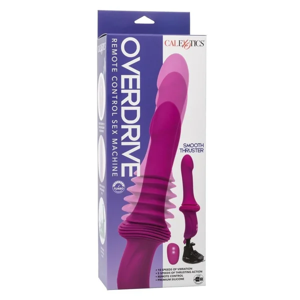 Overdrive Remote Control Rechargeable Silicone Sex Machine Smooth Thruster - Pink