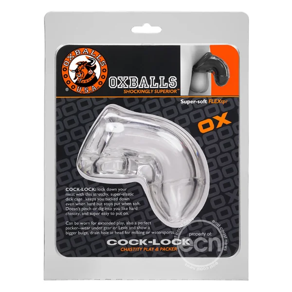 Oxballs Atomic Jock Cock-Lock Chastity Cage - Clear