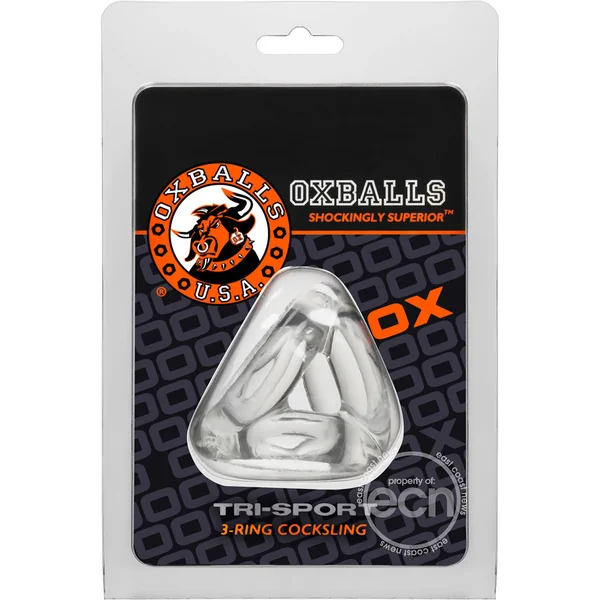 Oxballs Atomic Jock Tri-Sport Cock Ring - Clear