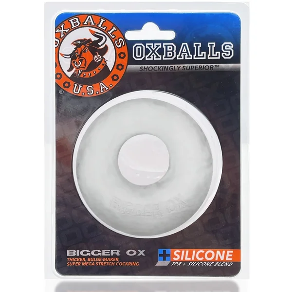 OXBALLS Bigger Ox Thicker Bulge Maker Super Mega-Stretch Cock Ring Clear Ice