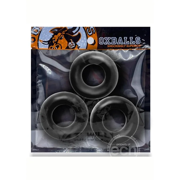 Oxballs Fat Willy Jumbo Cock Ring (3 pack) - Black