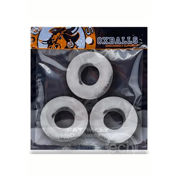 Oxballs Fat Willy Jumbo Cock Ring (3 pack) - Clear