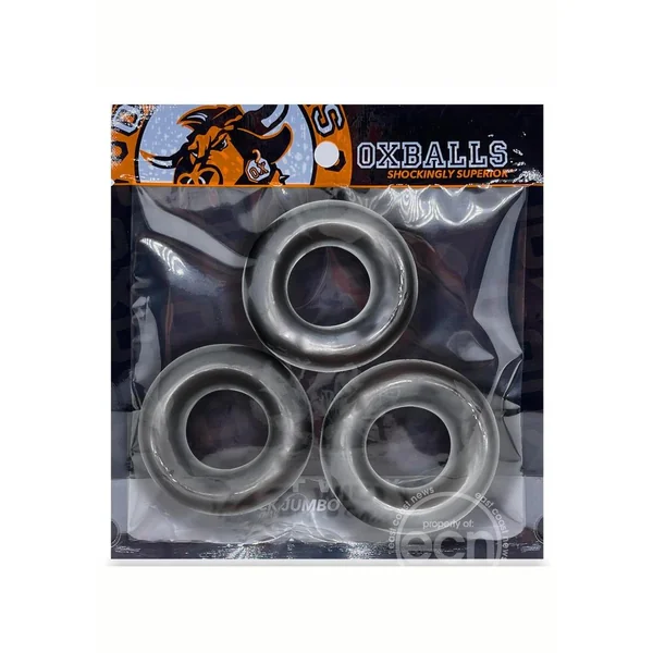 Oxballs Fat Willy Jumbo Cock Ring (3 pack) - Steel