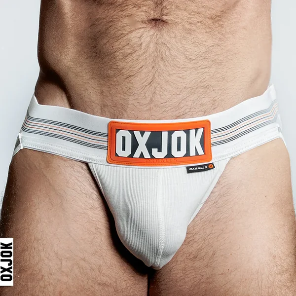 OXBALLS Slingjock Upthrust Slider-Strap Jock White Snow