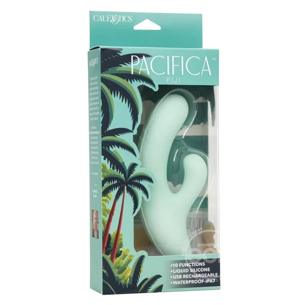 Pacifica Fiji Rechargeable Silicone Dual Vibrator - Green
