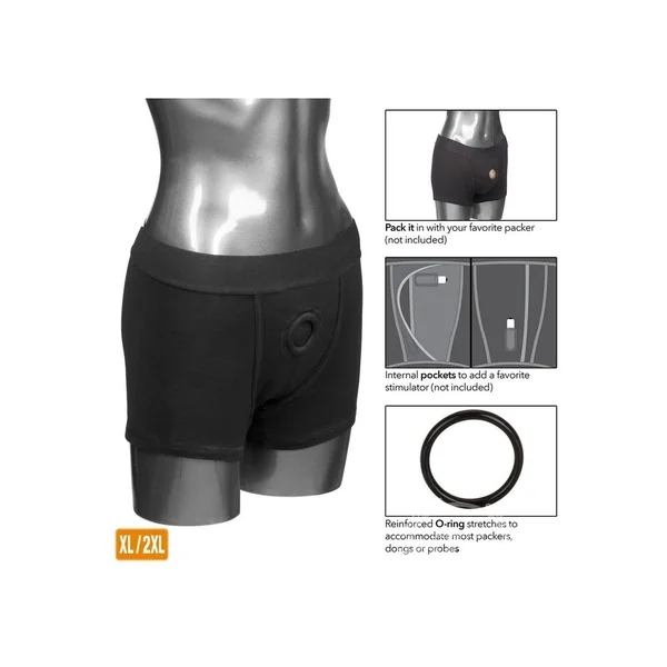 Packer Gear Boxer Brief Harness -XL/2XL - Black