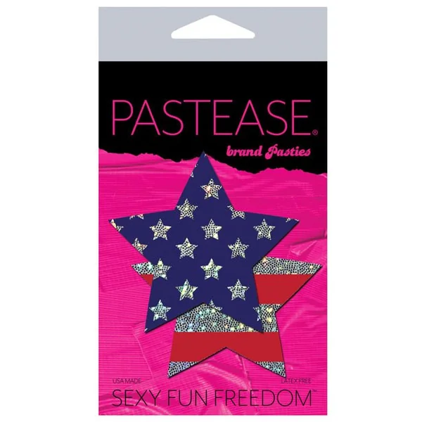 Pastease Glitter Patriotic Star - Red/blue O/s