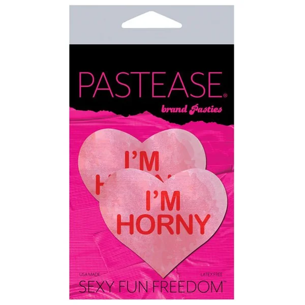 Pastease I'm Horny Heart - Pink/red O/s
