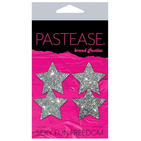 Pastease Petites Glitter Star - Silver O/s Pack Of 2