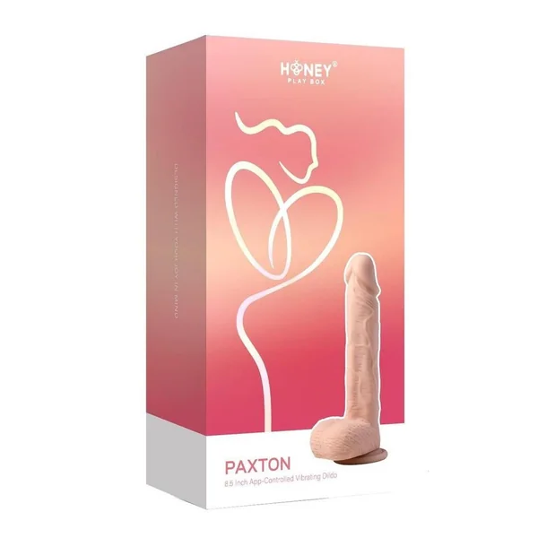 Paxton App Control Realistic Thrusting Penetrator Rechargeable Silicone Dildo 7.5In - Caramel