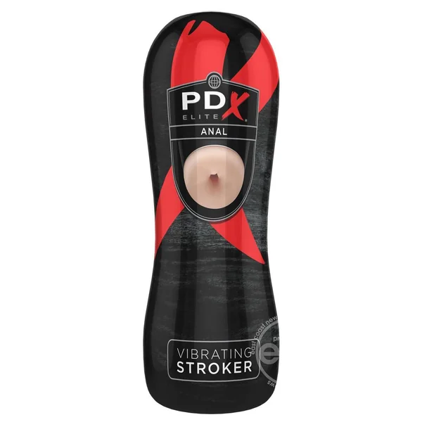 PDX Elite Vibrating Anal Masturbator with Bullet - Butt - Vanilla/Black