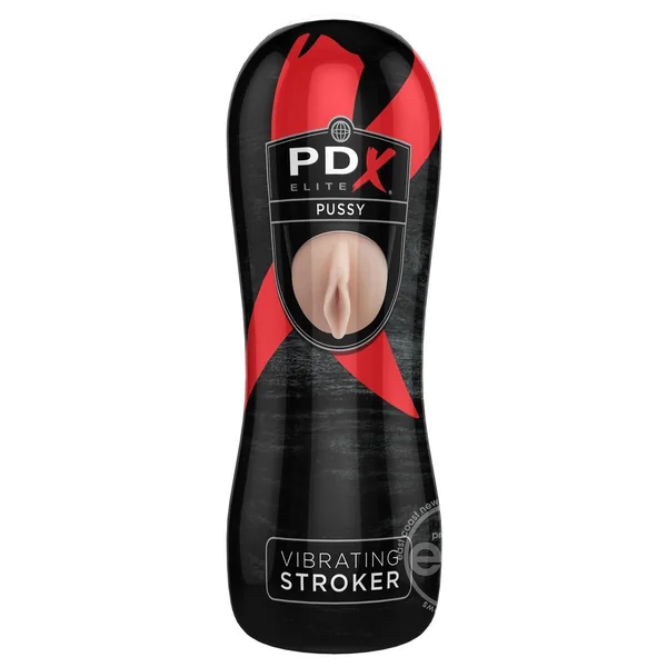 PDX Elite Vibrating Pussy Masturbator with Bullet - Pussy - Vanilla/Black