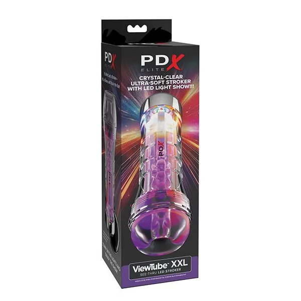 PDX Elite ViewTube XXL See-Thru EZ-Grip LED Stroker - Clear