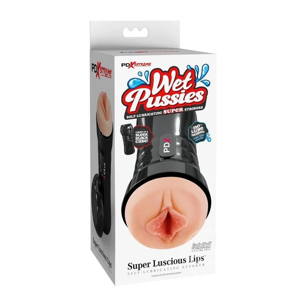 PDX Extreme Wet Pussies Super Luscious Lips Self Lubricating Stroker - Vanilla
