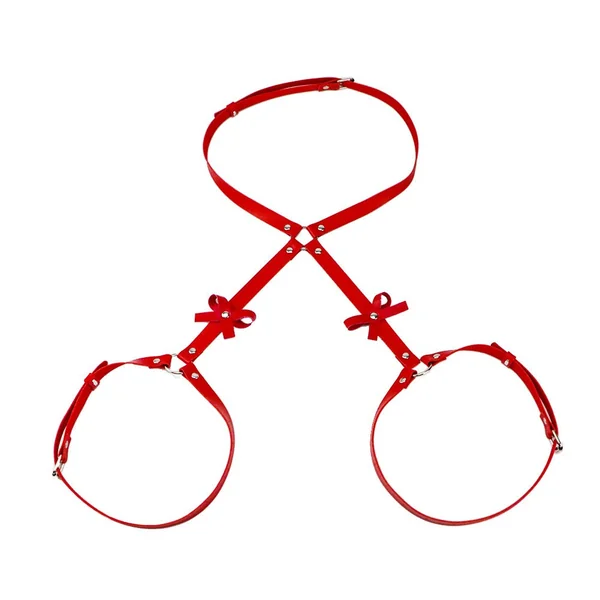 Peach Hip Passion Leather Bondage Belt Fun Props Leg Loops