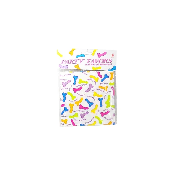 PECKER PARTY NAPKINS, 8 PCS IN POLYBAG WITH HEADER