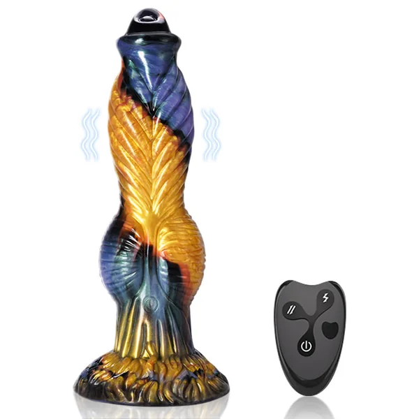 Phoenix II - 10.2 Inch Thrusting & Vibrating Dildo - Knot Dildo with Remote