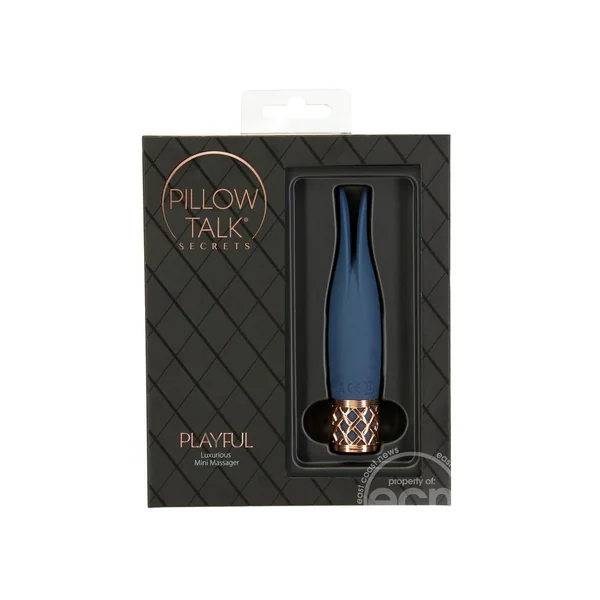 Pillow Talk Secrets Playful Rechargeable Silicone Massager - Blue/Rose Gold