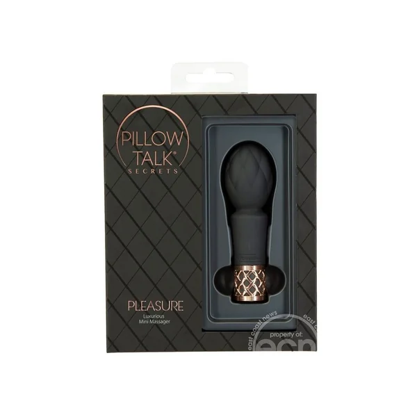 Pillow Talk Secrets Pleasure Rechargeable Silicone Wand - Black/Rose Gold