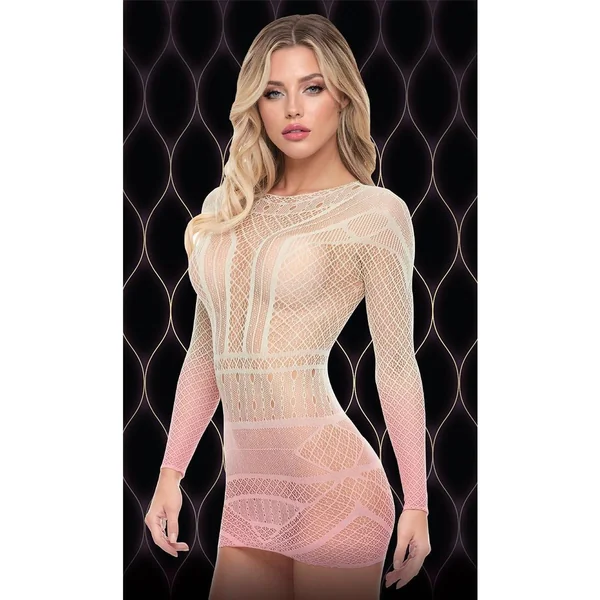 PINK DUSK LOG SLEEVE MINI DRESS