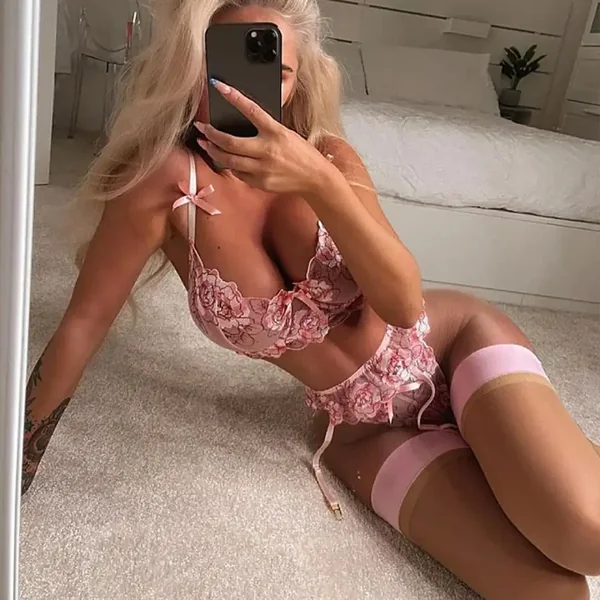 Pink Flowers Pattern Teddy