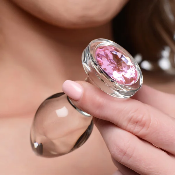 Pink Gem Glass Anal Plug