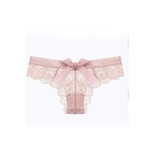 Pink Lace Cheeky Cut Panty with Bow