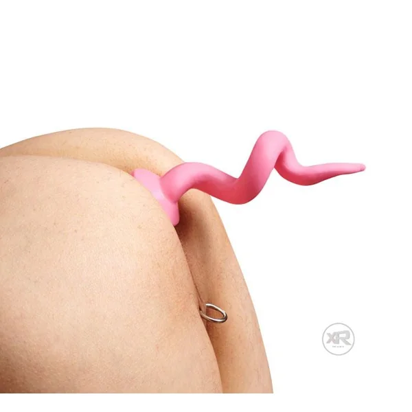 Pink Pig Tail Butt Plug