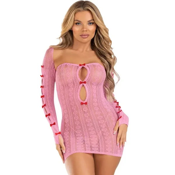 Pink Sweet Temptation Tube Dress and Shrug Set