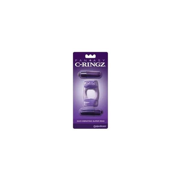 Pipedream Fantasy C-Ringz Duo-Vibrating Super Ring With Dual Bullets Purple