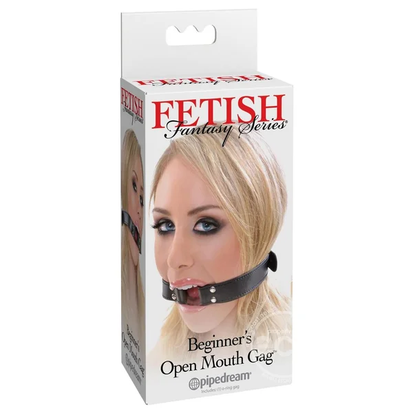 Pipedream Fetish Fantasy Series Adjustable Beginner's Open Mouth Gag Black