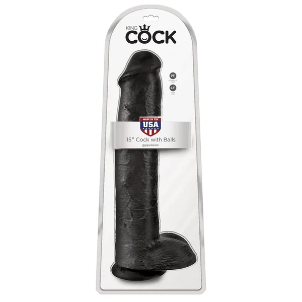 Pipedream – King Cock 15” Cock with Balls – Black