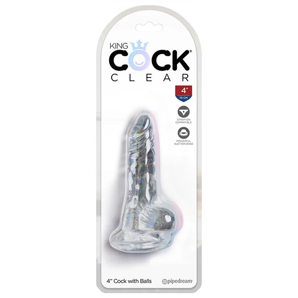 Pipedream – King Cock 4″ Cock With Balls – Clear