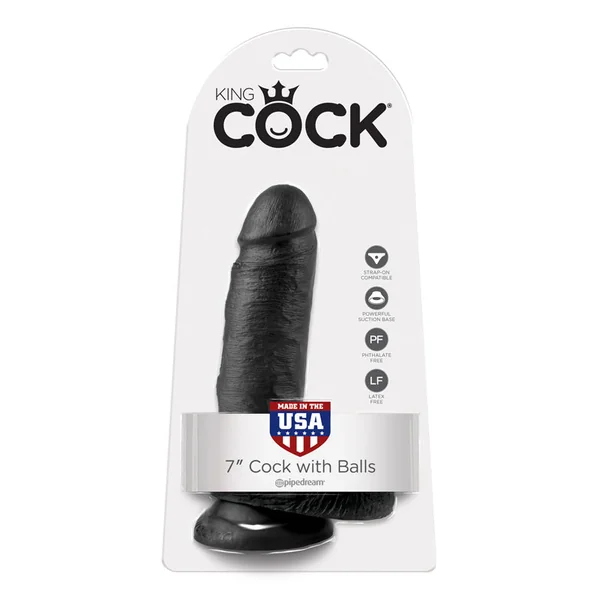 Pipedream – King Cock 7″ Cock with Balls – Black