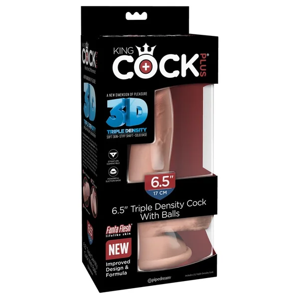 Pipedream – King Cock Plus 6.5 Triple Density Cock with Balls – Beige