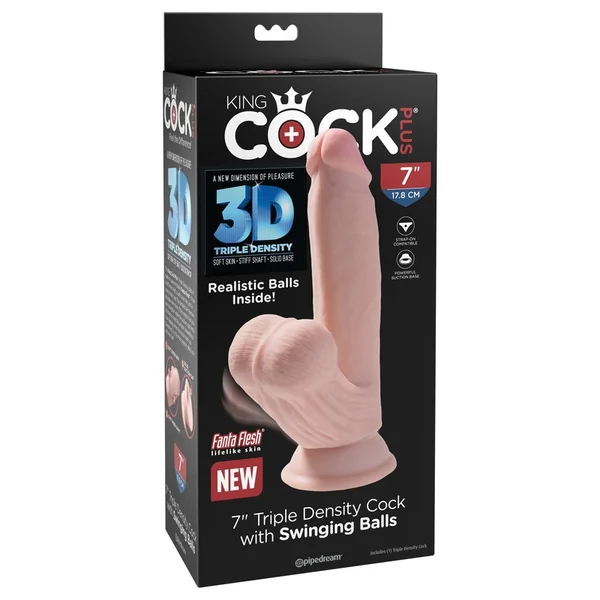 Pipedream – King Cock Plus 7″ Triple Density Cock With Swinging Balls