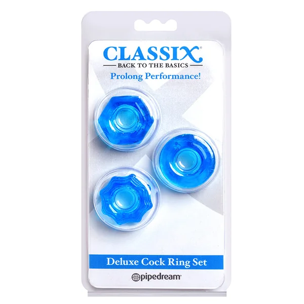 Pipedream Products – Deluxe Cock Ring Set – Blue