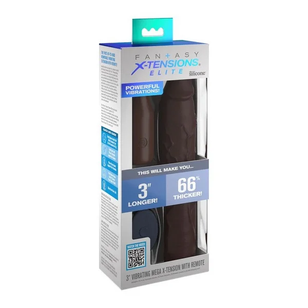 Pipedream Products Fantasy X-tensions 9” Sleeve with Vibrating 3” Plug Brown