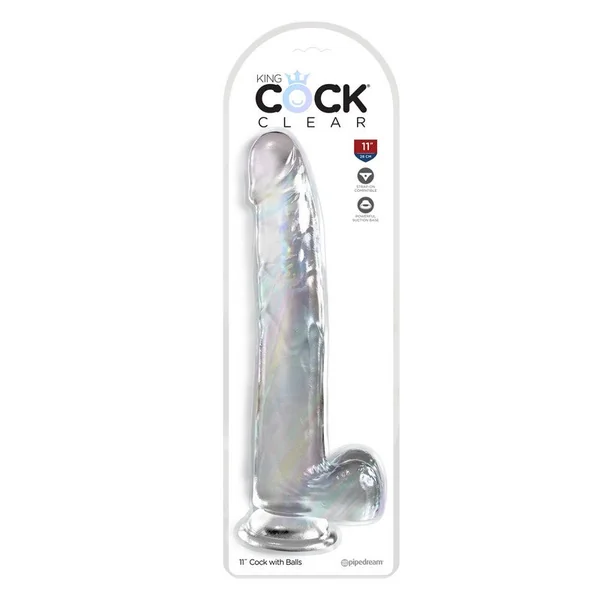 Pipedream Products – King Cock 11” with Balls – Clear