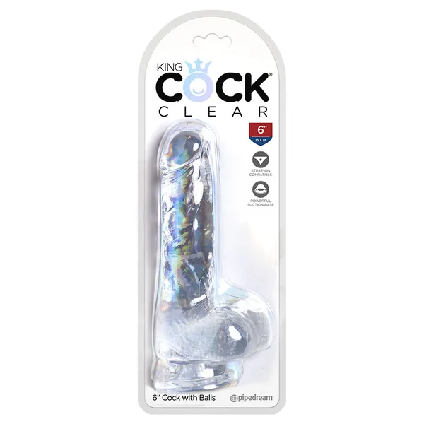 Pipedream Products King Cock 6″ Cock With Balls Clear