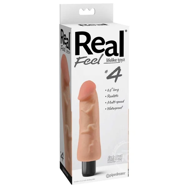 Pipedream Real Feel Lifelike Toyz No. 4 Realistic 6.5 in. Vibrating Dildo Beige