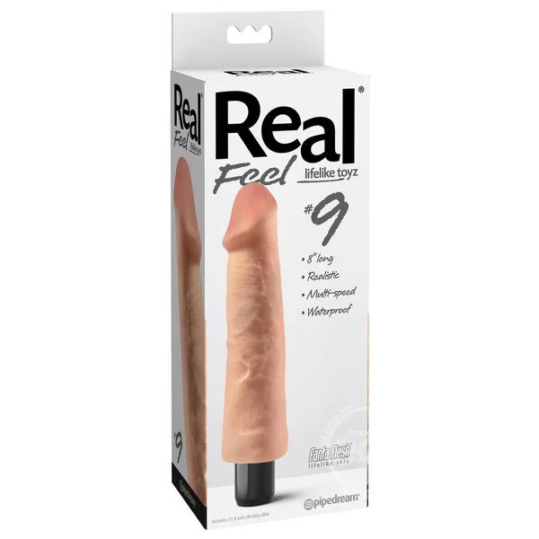 Pipedream Real Feel Lifelike Toyz No. 9 Realistic 8 in. Vibrating Dildo Beige