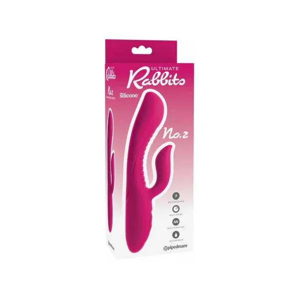 Pipedream Ultimate Rabbits No. 2 Rechargeable Silicone Dual Stimulation Vibrator Fuchsia