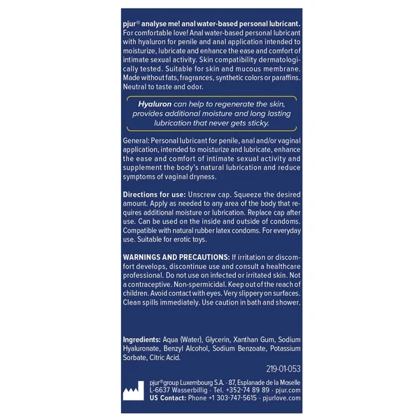 Pjur Analyse Me Water Based Personal Lubricant - 250 ml Bottle