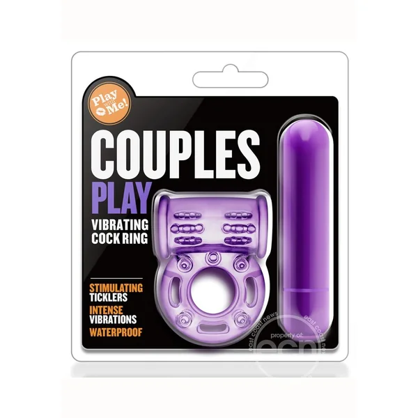 Play with Me Couples Play Vibrating Cock Ring - Purple