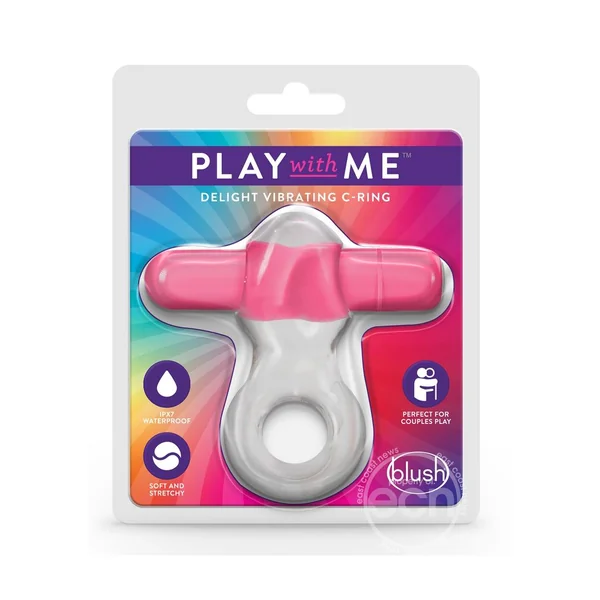 Play with Me Delight Vibrating Cock Ring - Pink