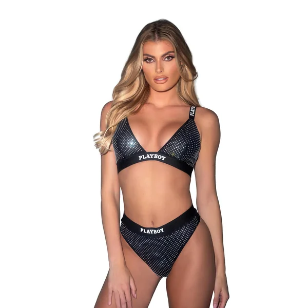 PLAYBOY DISCO FEVER 2PC SET BLACK