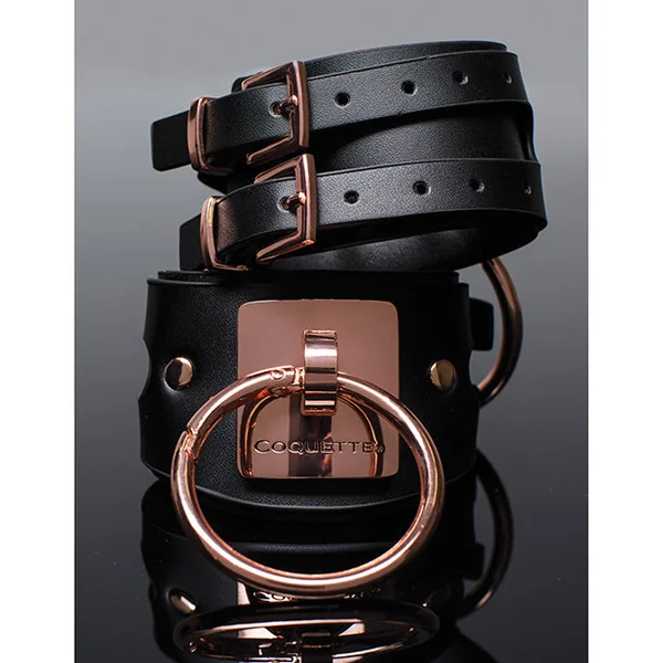 Pleasure Collection Adjustable Handcuffs - Black/Rose Gold